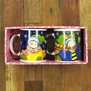 Set de 2 Tazas de Navidad en Caja de Regalo