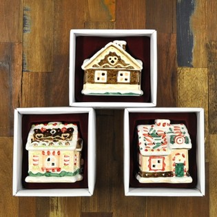 PORTAVELAS CASITA DE NAVIDAD (3 uds.)