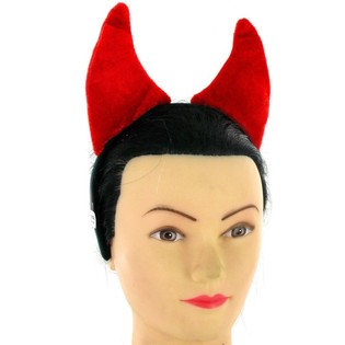 Diadema de felpa con cuernos de diablo (12 uds.)