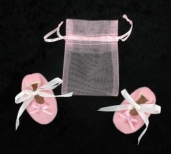 Zapatitos de Beb&eacute; Decorativos con Bolsa de Regalo - Rosa (12 Pares)