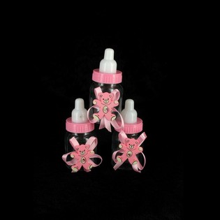 BIBERÓN DECORATIVO ROSA CON OSITO (12 uds.)