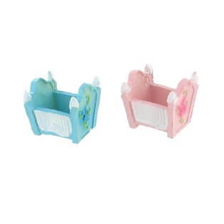 Decoraci&oacute;n de pastel nacimiento - Cuna - Rosa/Azul (2 uds.)