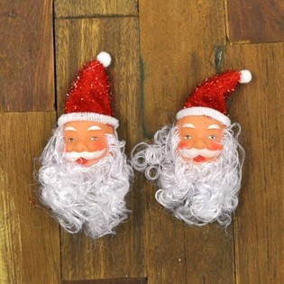 Peque&ntilde;as cabezas de Pap&aacute; Noel, set de 2 (12 sets)
