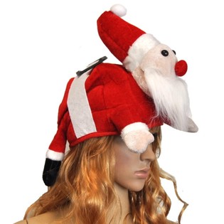 GORRO DE PAP&Aacute; NOEL SOBRE LA CABEZA (3 uds.)
