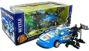 Set de Juego de Policía con Coche de Fricción y Figuras