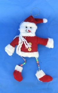 MU&Ntilde;ECO DE NIEVE DECORATIVO CON PATAS DE CUENTAS (10 uds.)