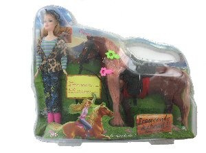 Mu&ntilde;eca con Caballo Set de Juguete