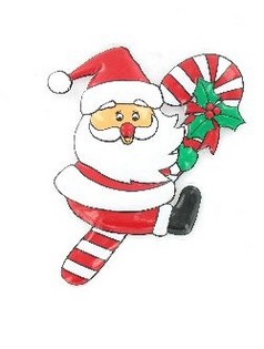 Cartel Decorativo - Pap&aacute; Noel en Bast&oacute;n de Caramelo (6 uds.)