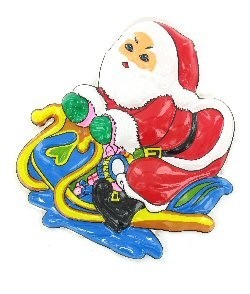 PLATO DECORATIVO - PAP&Aacute; NOEL EN TRINEO (6 uds.)