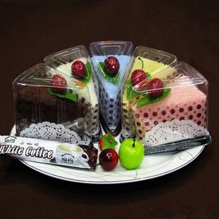 Toalla con forma de pastel (2 uds.)