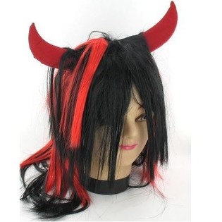 PELUCA DE DIABLO CON CUERNOS (5 uds.)