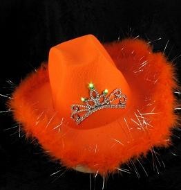 Sombrero de Cowboy Luminoso - Naranja (6 uds.)