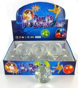 Pelota Rebotona con Purpurina - 6 cm (12 uds.)