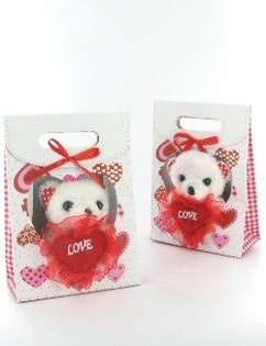 Oso de peluche "I LOVE YOU" en bolsita (6 uds.)