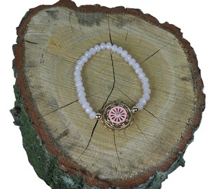 Pulsera Rosa Estilo Ibiza con Colgante (1 ud)