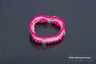 Pulsera Estilo Ibiza de 7 Vueltas Rosa (1 ud) - Mayorista