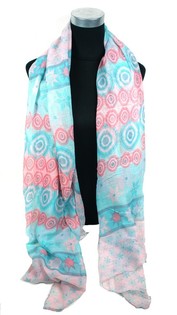 Bufanda Estilo Ibiza Rosa/Turquesa (1 ud.)