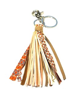Llavero / Colgante para Bolso de Lujo Rosa/Marr&oacute;n (1 ud)