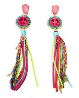 Pendientes Estilo Ibiza Rosa Peace (1 ud)