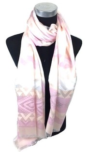 Bufanda a rayas estilo Ibiza Rosa/Salm&oacute;n (1 ud.)
