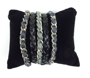 Pulsera Negro/Gris - Estilo Ibiza (1 ud.)