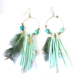 PENDIENTES ESTILO IBIZA MENTA (1 ud)