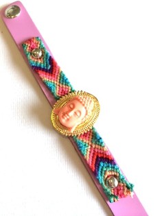 Pulsera de Lujo Estilo Ibiza Rosa/Salm&oacute;n Buda (1 ud.)