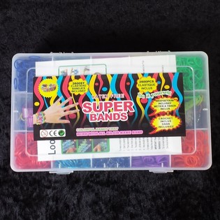 2.600 Super Bands / Gomas Loom en caja grande (Pack de 6)