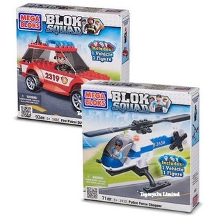 MEGA BLOKS - SUV DE PATRULLA DE BOMBEROS Y HELIC&Oacute;PTERO POLICIAL (2 uds.)