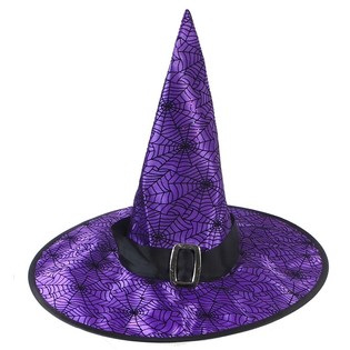 SOMBRERO DE BRUJA MORADO CON HEBILLA (6 uds.)