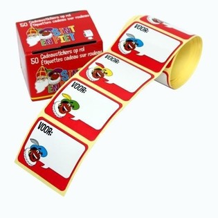 50 PEGATINAS DE REGALO SAN NICOL&Aacute;S EN ROLLO (Pack de 10)