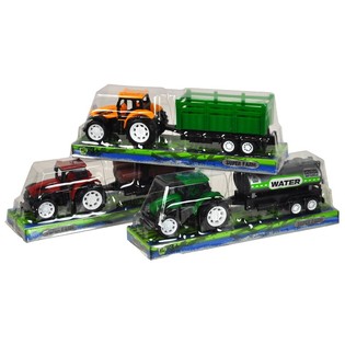 Tractor de juguete con remolque en bl&iacute;ster 21 cm (6 uds.)