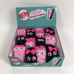 PULSERAS DE PRESI&Oacute;N DE PELUCHE FUZZY / CLIC (12 uds.)