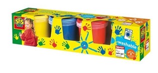 SES Pintura de Dedos, Set 4x150ml (4 colores) (1 ud.)