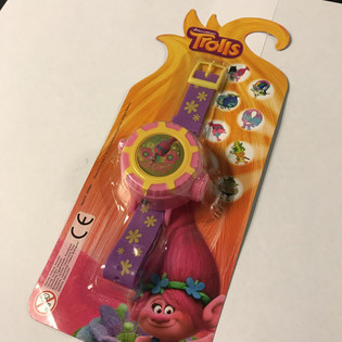 RELOJ DE PROYECCIÓN TROLLS EN TARJETA (12 uds.)