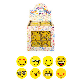 Modelo gomas: Set de 4 gomas de borrar Smiley en expositor (120 uds.)