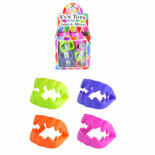 Dentaduras de Vampiro de Colores en Expositor (120 uds.)