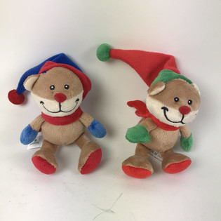 OSO DE NAVIDAD DE PELUCHE CON GORRO (12 uds.)