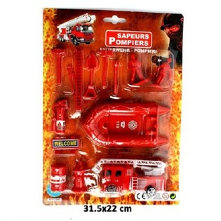 Cami&oacute;n de Bomberos con Retroceso + Set de Juego de Bomberos (24 uds.)