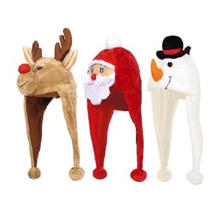 GORROS DE NAVIDAD DE LUJO CON PERSONAJES: PAP&Aacute; NOEL, MU&Ntilde;ECO DE NIEVE Y RENO (24 uds.)
