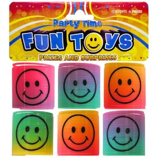 6 MINI MUELLES SMILEY &Oslash;3.5 CM EN BOLSA (PACK DE 6 BOLSAS)