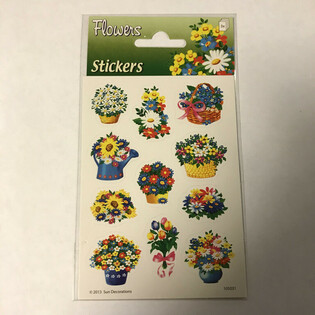 L&aacute;mina de Pegatinas: Flores, 16 x 9 cm (10 uds.)