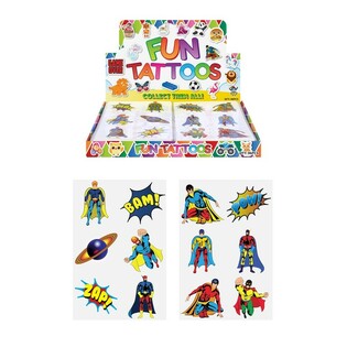 Tatuajes Temporales Fun &ndash; Modelo: Superh&eacute;roes (96 uds.)