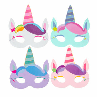 Lote de M&aacute;scaras de Unicornio de Goma Eva (48 uds.)