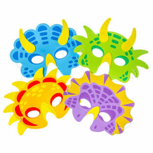 MIX DE M&Aacute;SCARAS DE ESPUMA DINOSAURIOS (60 uds.)