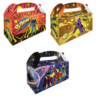 Caja de Men&uacute; Infantil &ndash; Superh&eacute;roes &ndash; 22,5 x 9,5 x 18 cm (12 ud.)