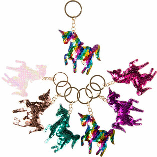 Llavero de UNICORNIO con LENTEJUELAS (12 uds.)