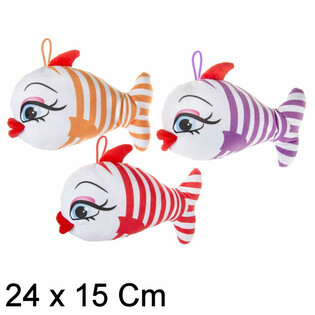 Pez de Peluche Alegre con Labios Grandes - 24 cm - Mix (12 ud.)