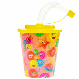 Vaso con pajita / Vaso para helado &ndash; Smiley, 250 ml (12 uds.)