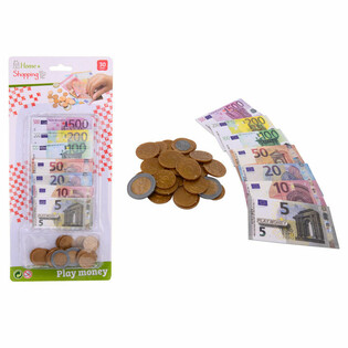 HOME SHOPPING - DINERO DE JUGUETE EURO Y BILLETES EN TARJETA (6 ud.)